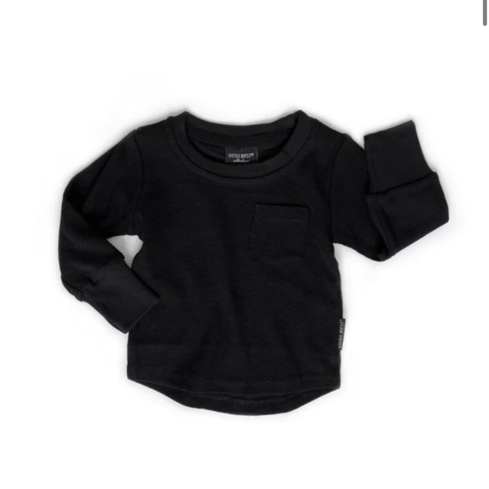 Little Bipsy Black Long Sleeve Waffle Thermal 4T-5T